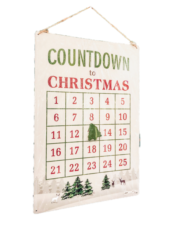 Metal Advent Calendar Christmas Countdown 23.5"H Z8832