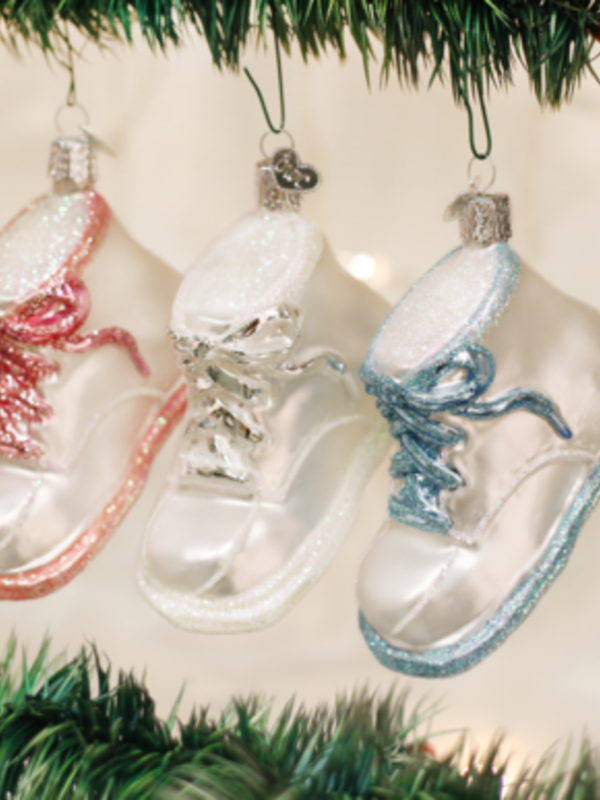 Baby Shoe Glass Ornament 32051