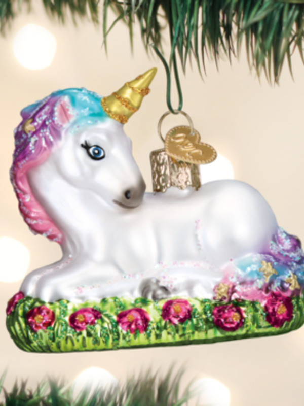 Baby Unicorn Glass Ornament 12534