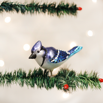 Old World Christmas Bright Blue Jay Glass Ornament Old World Christmas Bright Blue Jay Glass Ornament