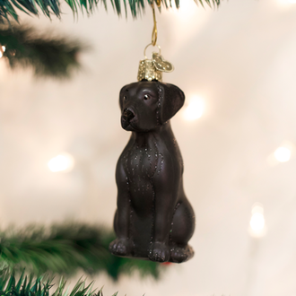 Old World Christmas Chocolate Labrador Glass Ornament Old World Christmas Chocolate Labrador Glass Ornament