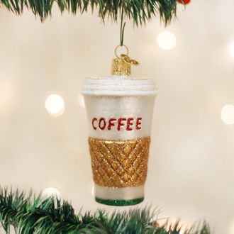 Old World Christmas Coffee To Go, Glass Ornament Old World Christmas Coffee To Go, Glass Ornament