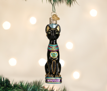 Egyptian Cat Glass Ornament 12443