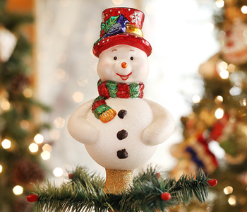 Bonhomme de Neige Frosty, Cime de sapin en verre 50022