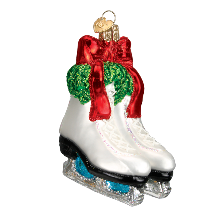 Holiday Skates, Mouth Blown Glass Ornament