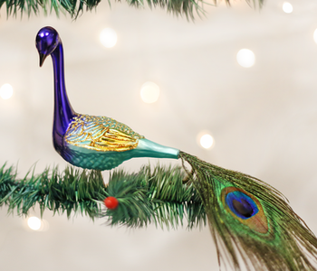 Magnificent Peacock, Glass Ornament 18002
