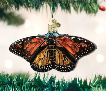 Papillon monarque, Ornement en verre 12475