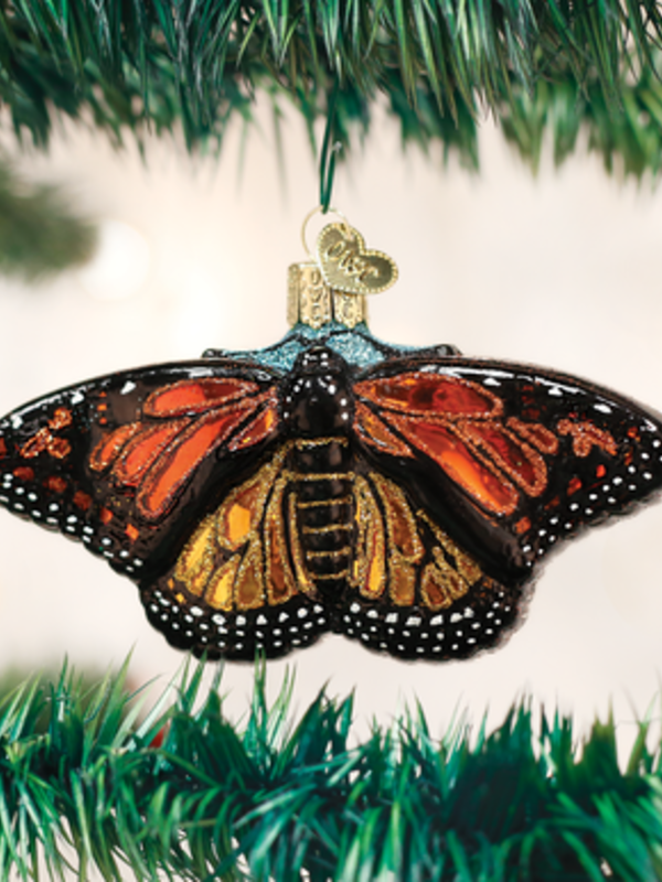 Papillon monarque, Ornement en verre 12475