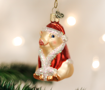 Christmas Ham, Glass Ornament