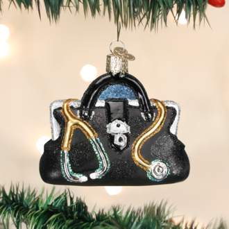 Old World Christmas Doctor's Bag, Glass Ornament Old World Christmas Doctor's Bag, Glass Ornament