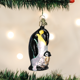 Old World Christmas Emperor Penguin with Chick, Glass ornament Old World Christmas Emperor Penguin with Chick, Glass ornament