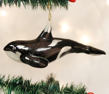 Orca Whale, Glass Ornament 12252