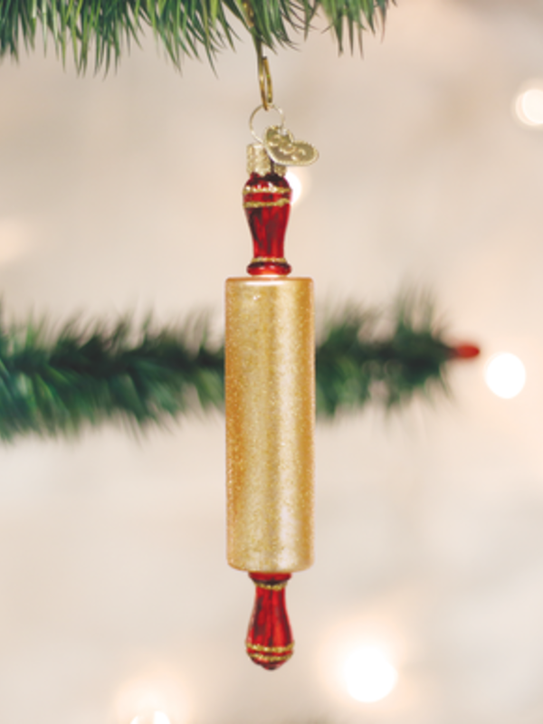 Rolling pin,  Glass Ornament 32224