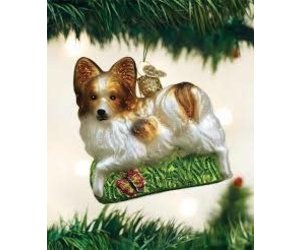 Lifelike Mini Papillon Dog Model Simulation Dog Decoration Car Ornaments