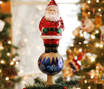 Santa, Tree Topper, Glass Blown 50002