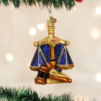 Old World Christmas Scales Of Justice, Glass Ornament Old World Christmas Scales Of Justice, Glass Ornament