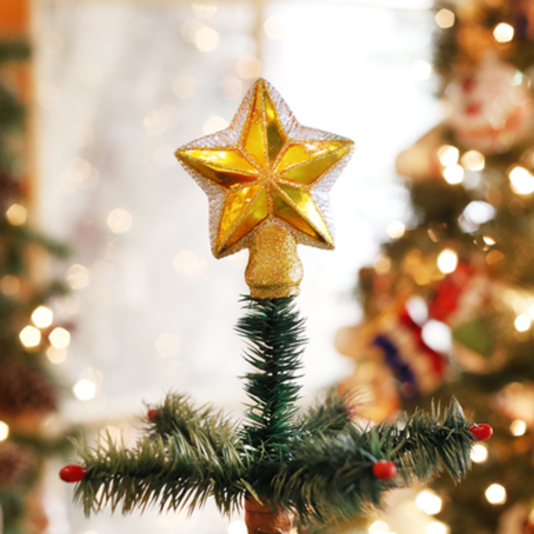 Small Star Tree Topper, Mouth Blown Glass Ornament