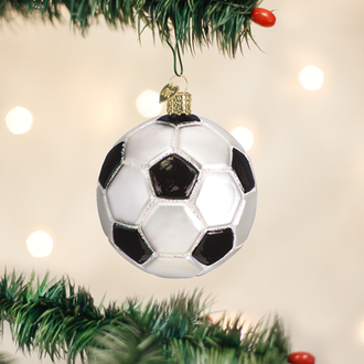 Old World Christmas Soccer Ball, Glass Ornament Old World Christmas Soccer Ball, Glass Ornament