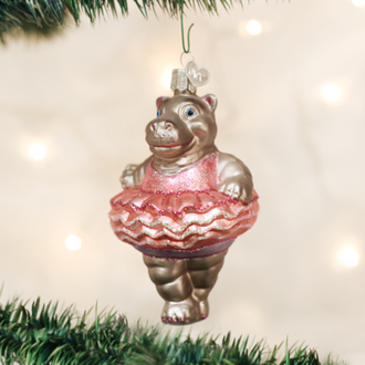 Old World Christmas Hippopotame Twinkle Toes Ornement en Verre Old World Christmas Hippopotame Twinkle Toes Ornement en Verre