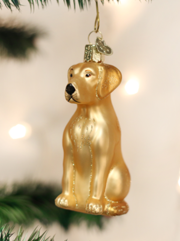Yellow Labrador, Glass Ornament 12386