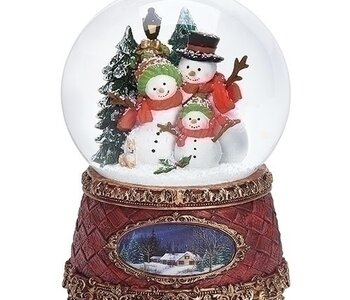 Musical Snow Globe Snowman Family 5.75 "H 134067