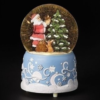 Roman Boule a Neige Tourbillon Père Noël avec Lapin DEL 6.2"H 134156 Roman Boule a Neige Tourbillon Père Noël avec Lapin DEL 6.2"H 134156