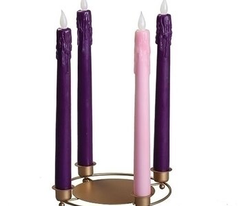 Porte-Bougie avec Plateforme pour Boule de Neige