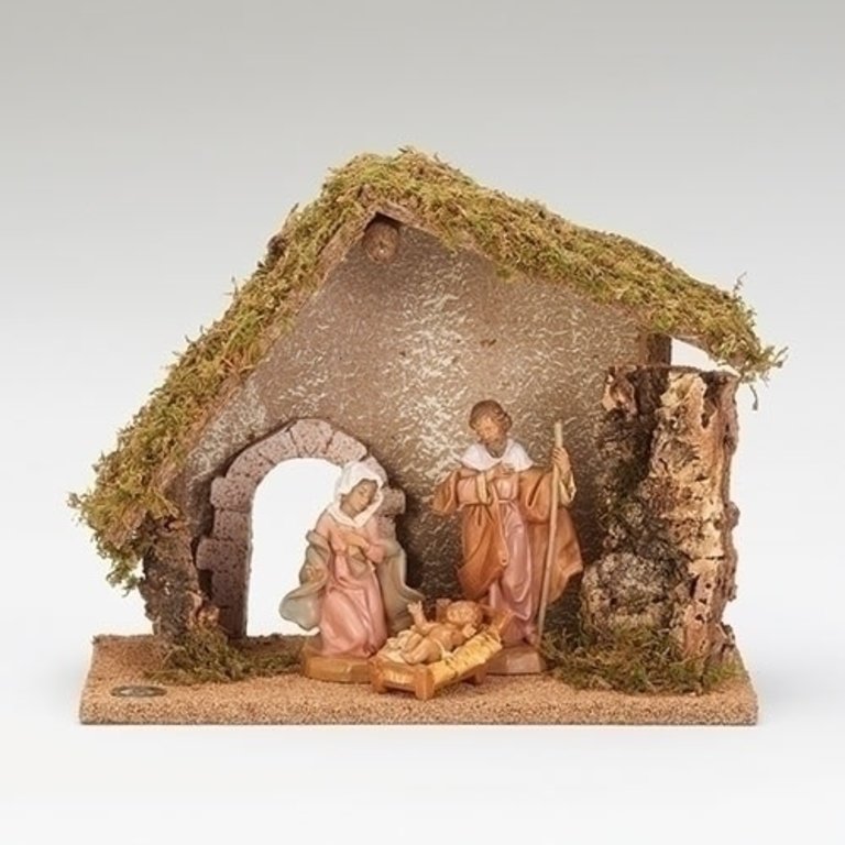 5" Fontanini Nativity Set with 10" Wooden Stable 54710