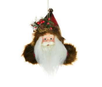 Ornement Tête de Père Noël 8"