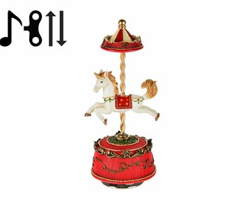 Cheval Carousel Rotatif avec Boîte à Musique 8"x4"