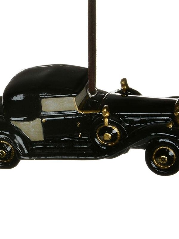 Ornement Automobile Antique Noir et Or 5x2"