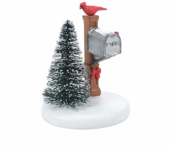 Cardinal Christmas Mailbox - Village Accessories 6007661