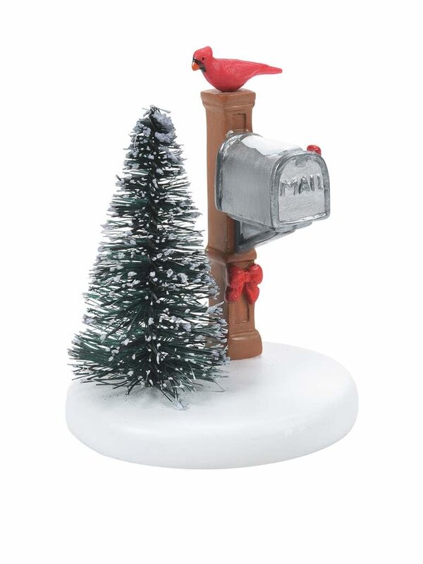 Cardinal Christmas Mailbox - Village Accessories 6007661