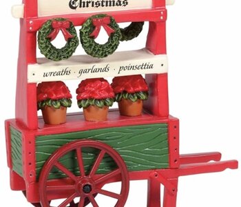 Christmas Poinsettia Cart - Village Accessoires 6005524