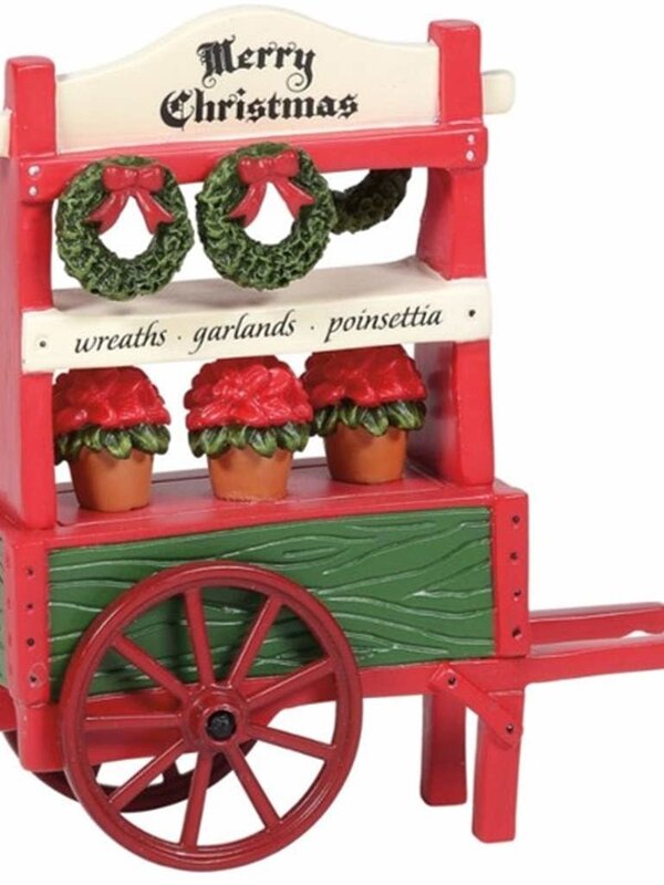 Christmas Poinsettia Cart - Village Accessoires 6005524