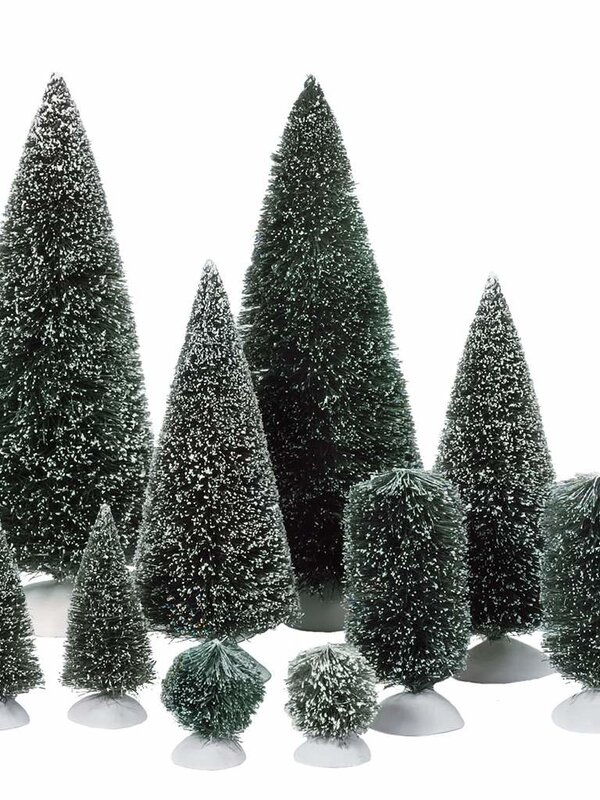 Bag-O-Frosted Topiaries, Small - Village Accessories 56.52996