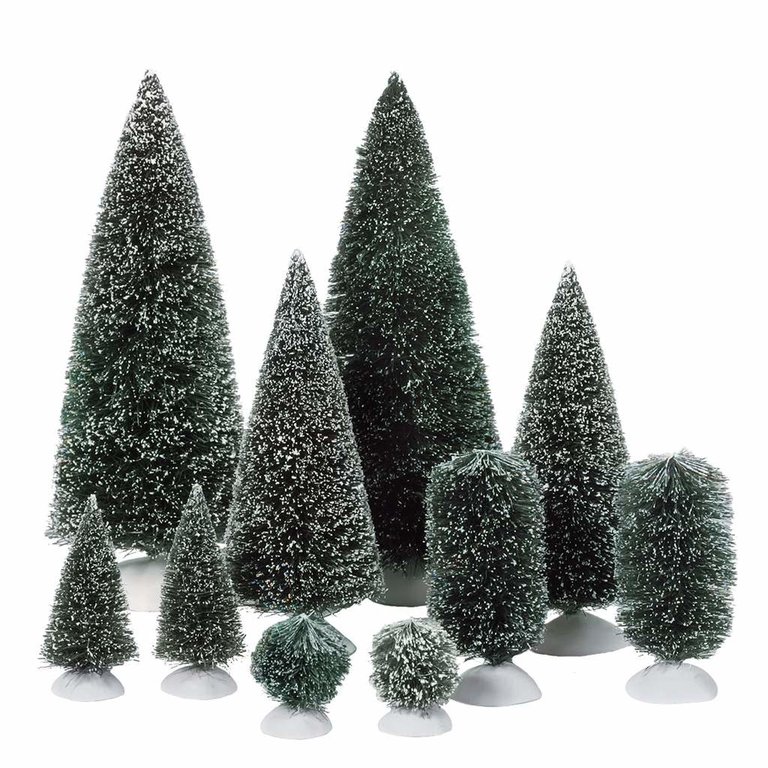 Bag-O-Frosted Topiaries, Small - Village Accessories