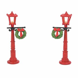 Department 56 Red With Greens Street Lights - Village Accessories 6007682 NEW 2021 Department 56 Red With Greens Street Lights - Village Accessories 6007682 NEW 2021
