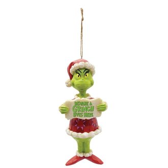 Jim Shore Beware a Grinch Lives Here Ornament - Grinch by Jim Shore 6009535 NEW 2021 Jim Shore Beware a Grinch Lives Here Ornament - Grinch by Jim Shore 6009535 NEW 2021