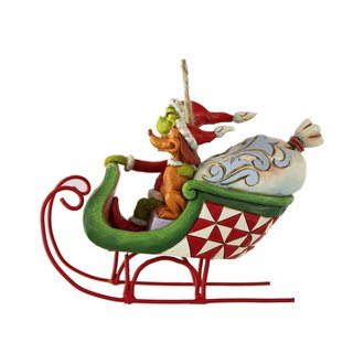 Jim Shore Grinch/Max in Sleigh Ornament - Grinch by Jim Shore 6008895 NEW 2021 Jim Shore Grinch/Max in Sleigh Ornament - Grinch by Jim Shore 6008895 NEW 2021