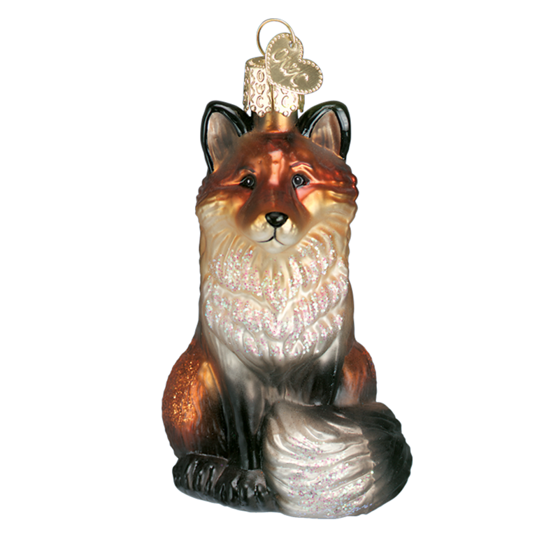 Fox, Mouth Blown Glass Ornament
