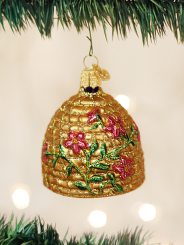 Bee Skep, Glass Ornament 12391