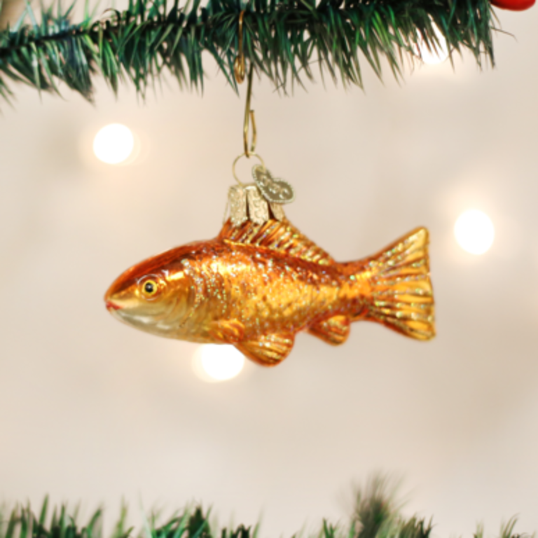 Goldfish, Mouth Blown Glass  Ornament