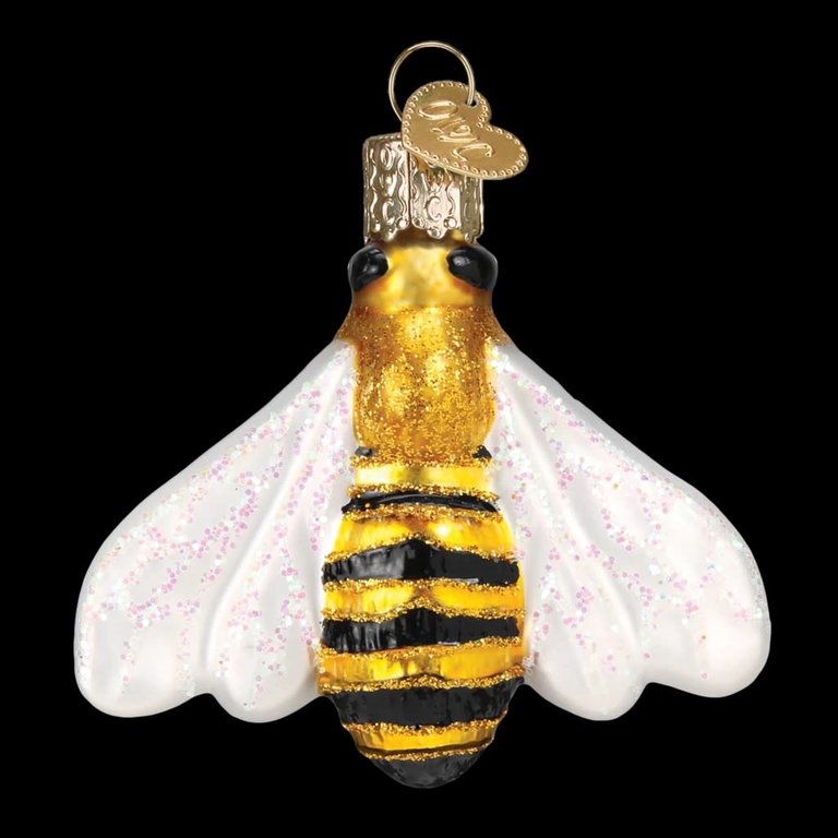 Honey Bee, Mouth Blown Glass Ornament
