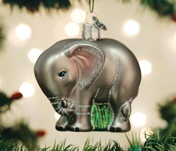 Baby Elephant Glass Ornament 12576