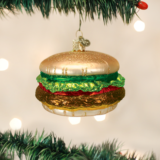 Old World Christmas Cheeseburger Glass Ornament Old World Christmas Cheeseburger Glass Ornament