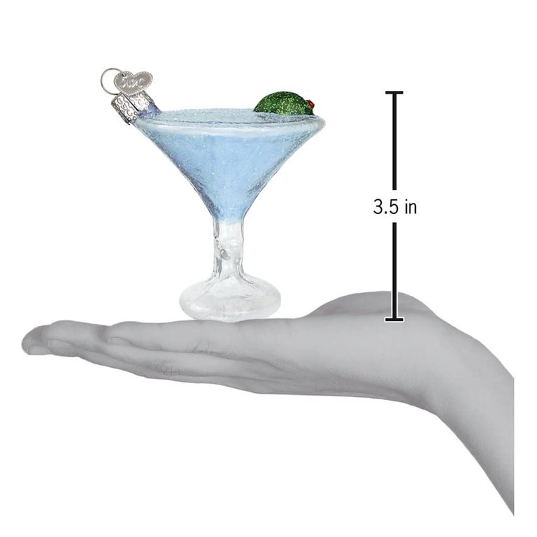 Martini Mouth Blown Glass Ornament