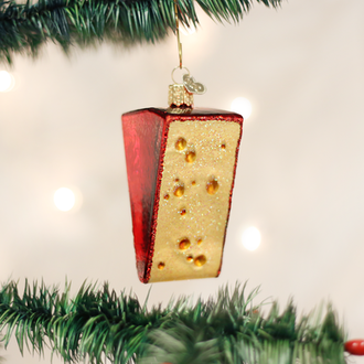 Old World Christmas Cheese Wedge Glass Ornament Old World Christmas Cheese Wedge Glass Ornament