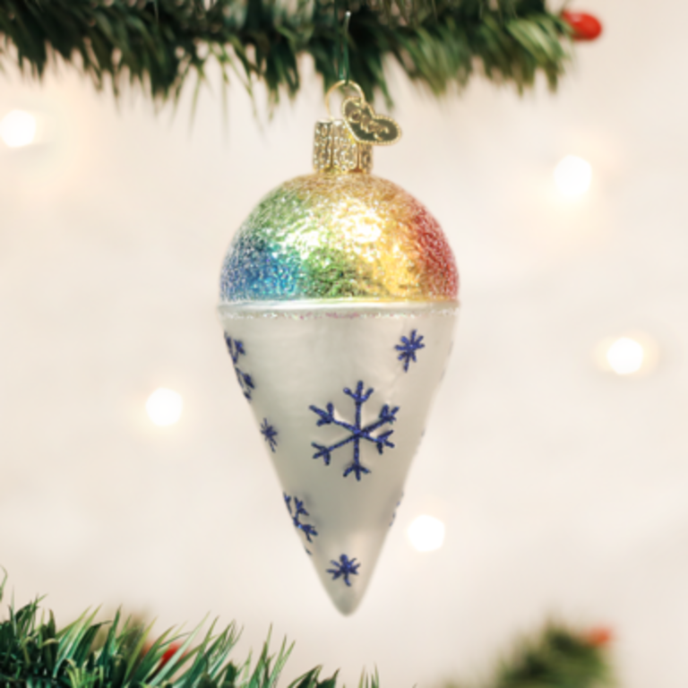 Snow Cone Mouth Blown Glass Ornament