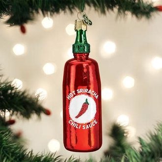 Old World Christmas Sriracha Sauce Glass Ornament Old World Christmas Sriracha Sauce Glass Ornament